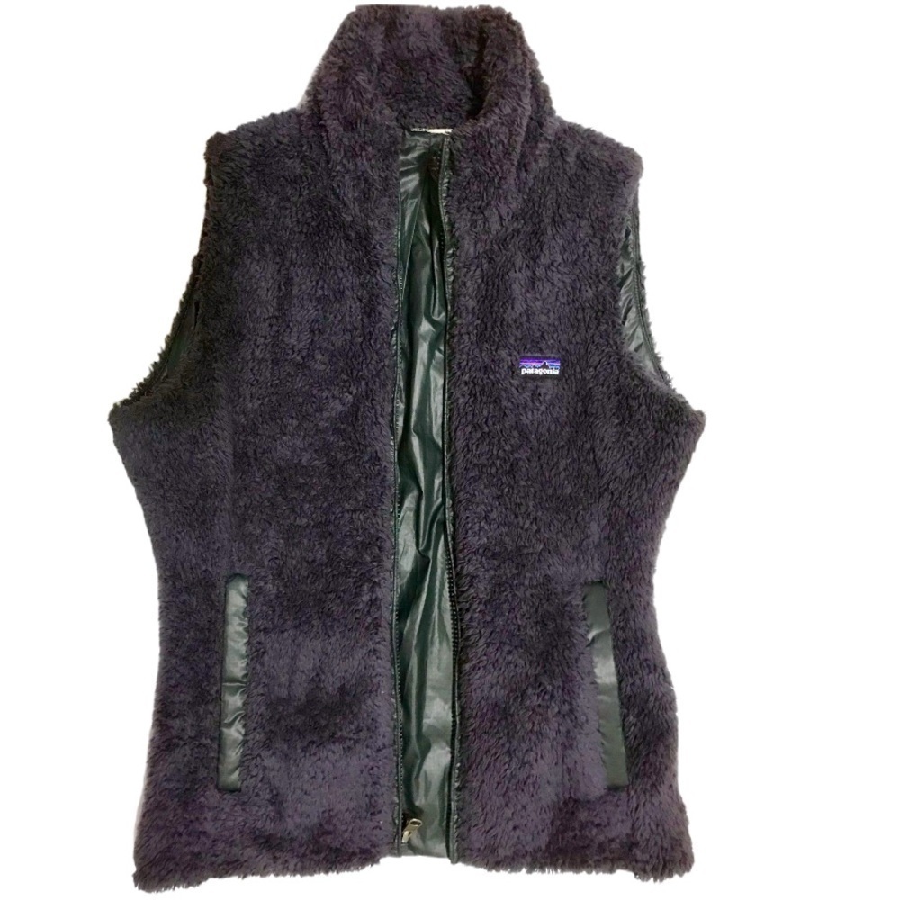 Patagonia Reversible Vest Fuzzy Cozy Purple Charcoal Gray